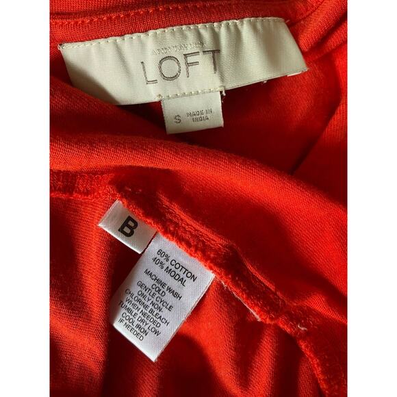 Ann Taylor LOFT Red Dress Small Cotton Modal - Picture 5 of 8